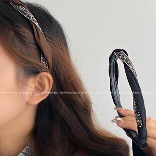 水钻发箍女高级感洋气时尚气质头箍高颅顶女2024新款百搭压发发卡