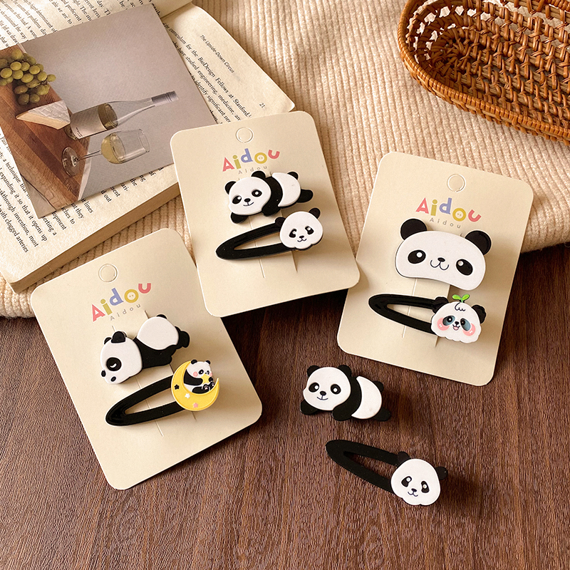 可爱熊猫发夹！girlfriend