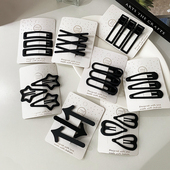 黑色发夹边夹侧边刘海夹前额鸭嘴夹bb夹碎发夹气质简约小夹子头饰