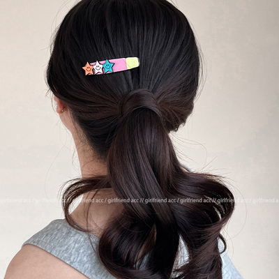 彩色可爱五角星发夹！girlfriend