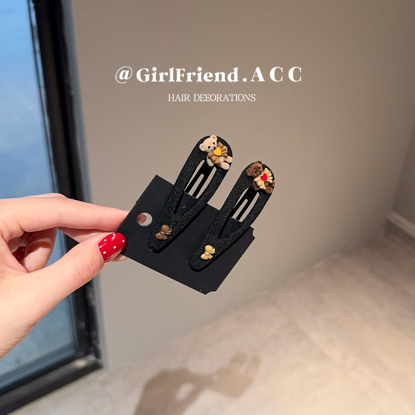 日韩蝴蝶结小熊发夹！girlfriend