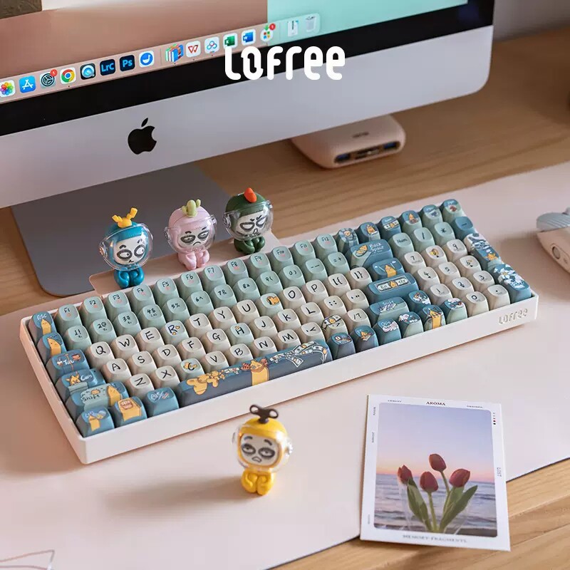 LOFREE LUOFEI XIAOQIAO DIY 테마 키 캡 68|100 키 원래 키 캡 PBT 볼 캡 승화 과정
