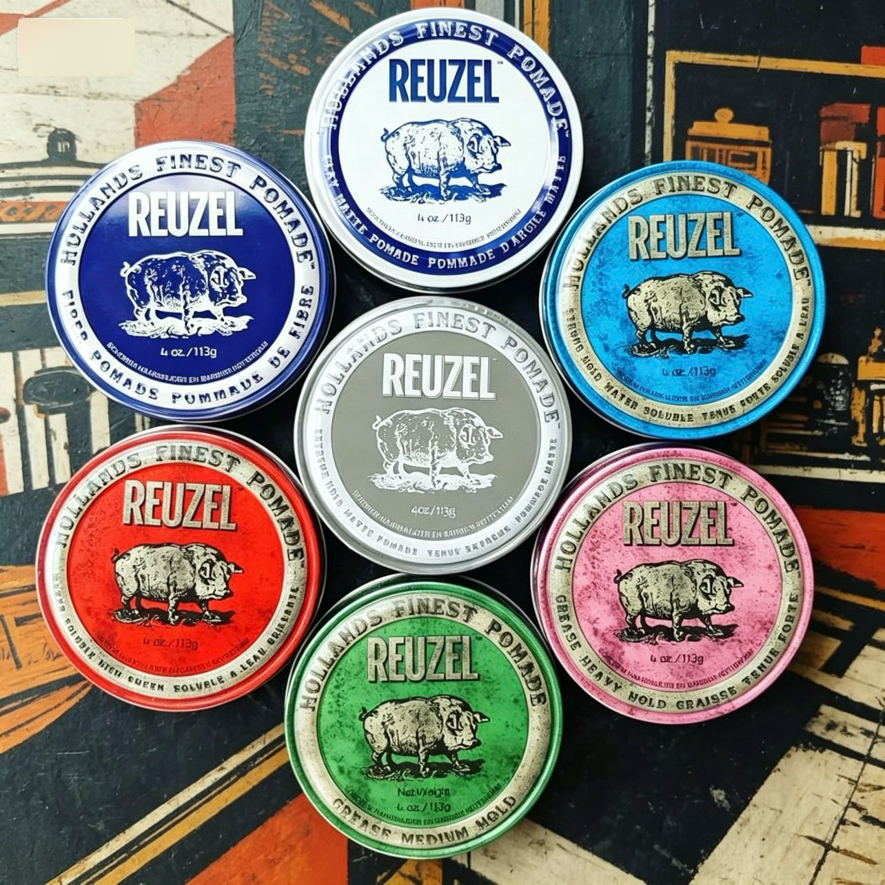 Reuzel 荷兰猪发油 蓬松水基猪佐蓝猪定型油头膏发蜡发泥白罐