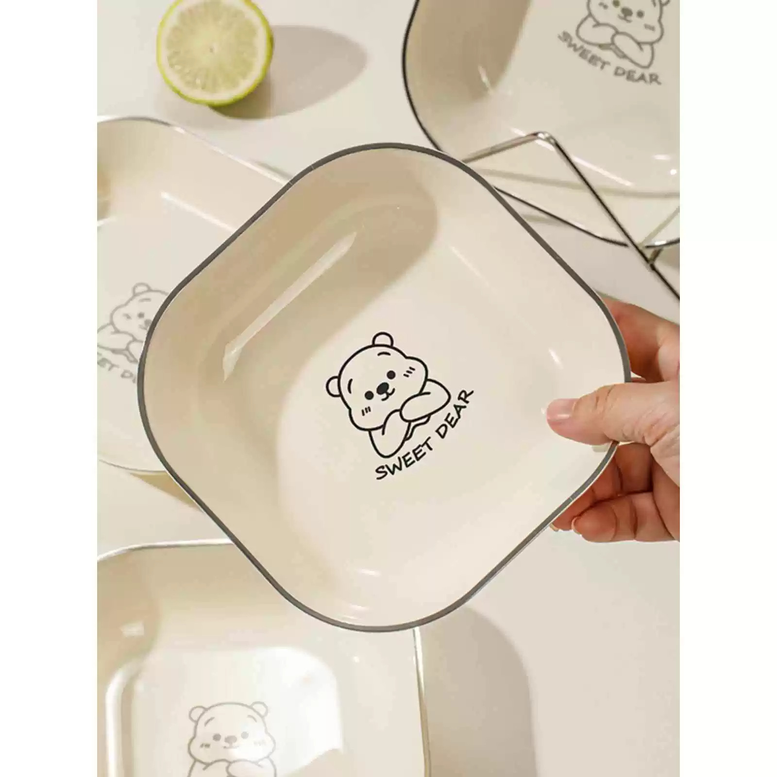 家用餐桌加厚轻奢奶油吐骨碟