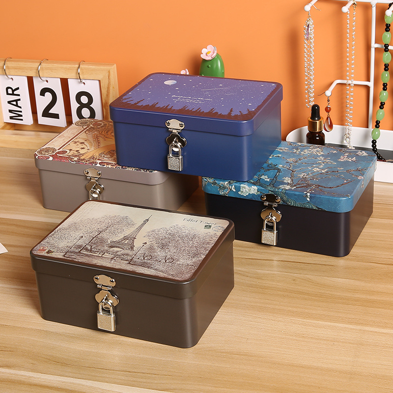 带锁小铁盒多功能收纳盒