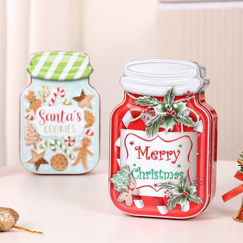 圣诞节礼物包装盒糖果饼干罐子礼品盒创意铁盒平安夜零食包装盒