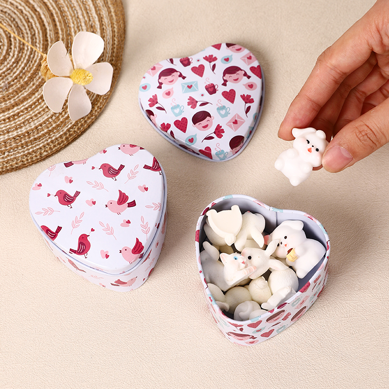 创意心形爱心铁盒首饰盒防潮密封盒食品级金属喜糖盒伴手礼空盒子