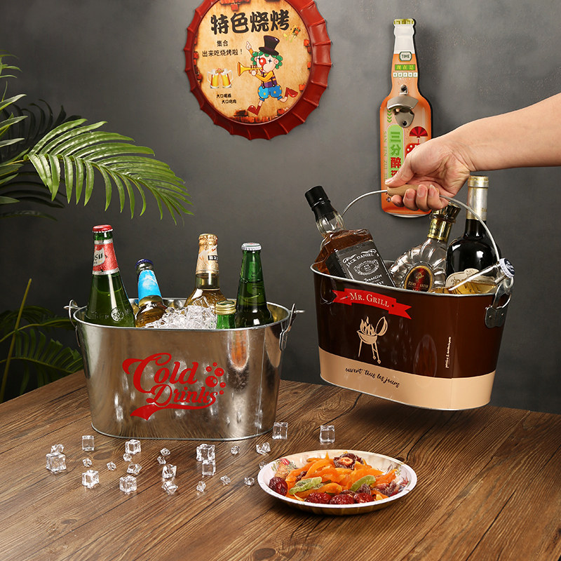 网红家用冰桶啤酒冰块桶铁桶商用图片