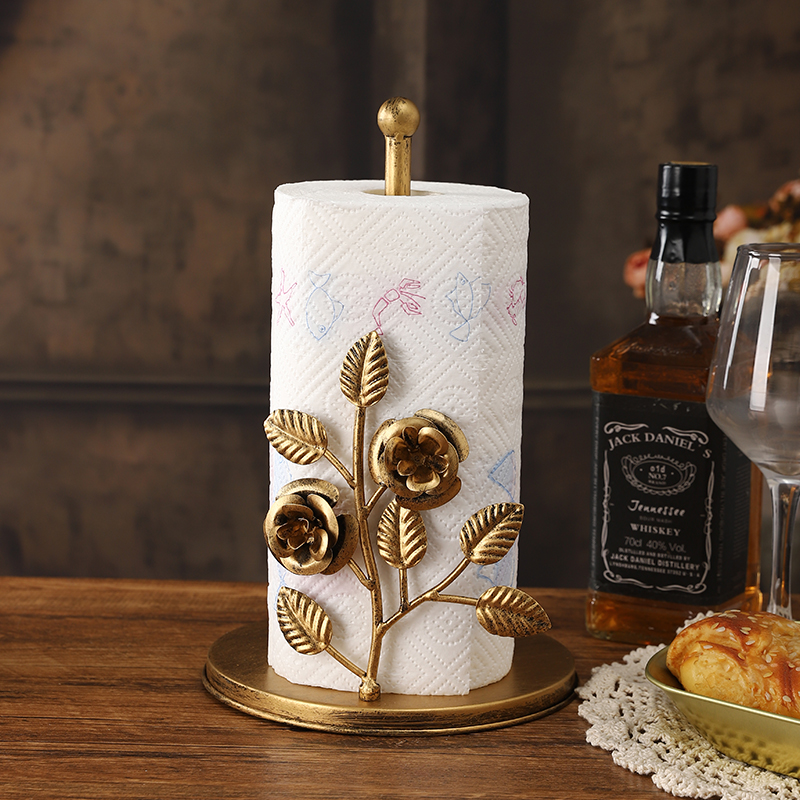 欧式花朵餐桌厨房桌面卷纸架