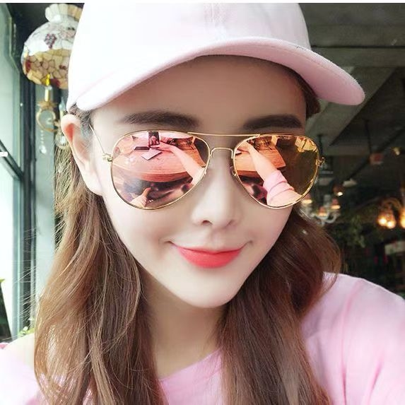 芭比粉太阳镜男女士墨镜明星同款复古眼镜开车驾驶员蛤蟆镜飞行员