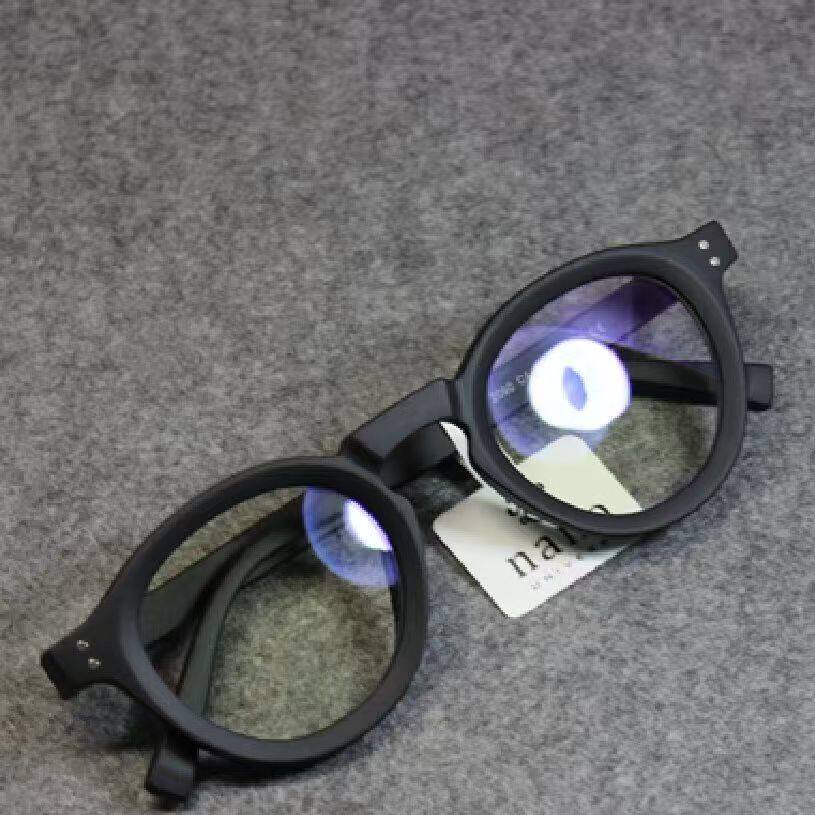 日系潮品男女士vintage圆形框眼镜复古时尚个性防蓝光辐射平光镜