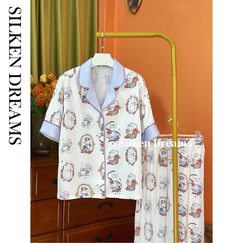 【紫罗兰｜永恒花园】夏季优雅休闲可外穿短袖睡衣家居服套装7