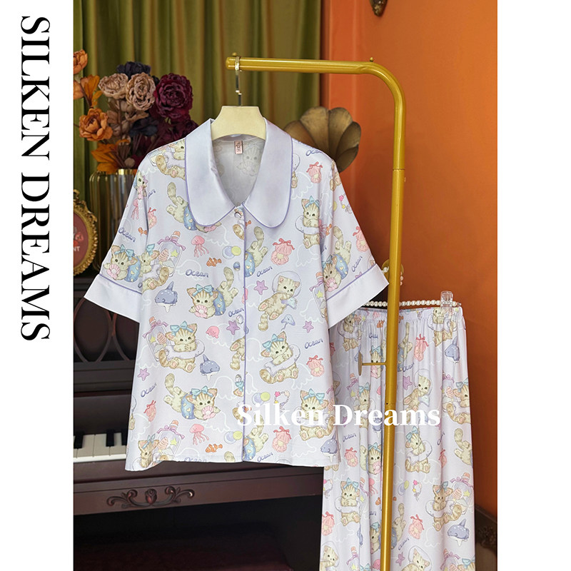 【浮夏|芙妮的旅途】夏季可外穿薄款睡衣家居服短袖-6
