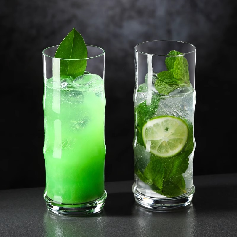 水晶超薄柯林杯竹节形状莫吉托Mojito杯创意设计节节高升杯水杯