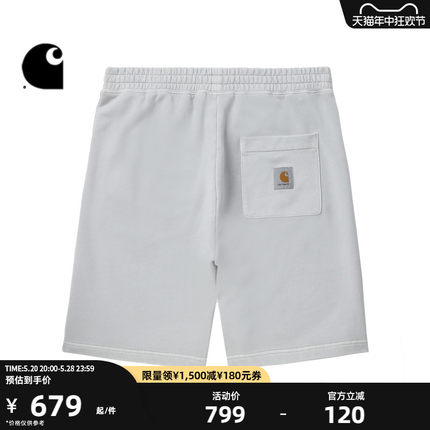 Carhartt WIP运动短裤男装春季新品经典LOGO标签特染造旧卡哈特