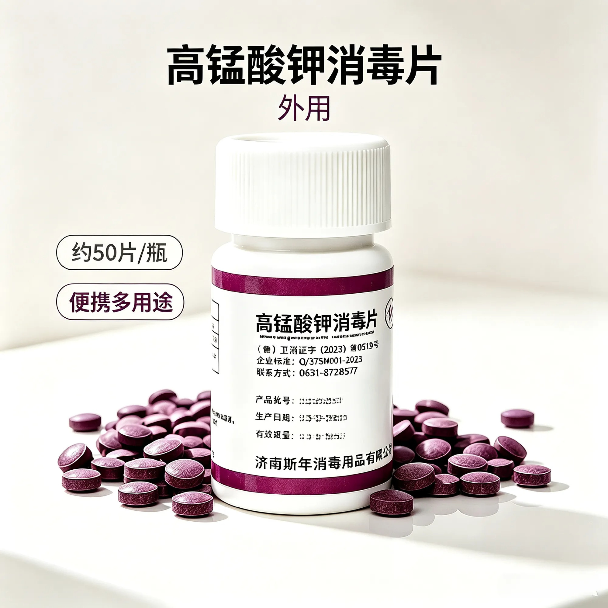 外用高锰酸钾片消毒片颗粒固体溶液坐浴泡脚鱼缸消毒洗液溶片男女
