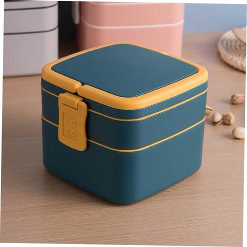 Portable 2 Layer Healthy Lunch Box Food Container Microwave