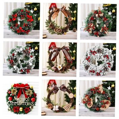 christmas decoration tree Garland doors hang wreaths 花环