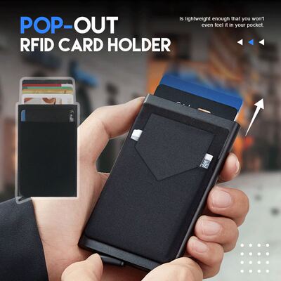 Rfid Smart Wallet Card Holder Metal Thin Slim Men Women Wall