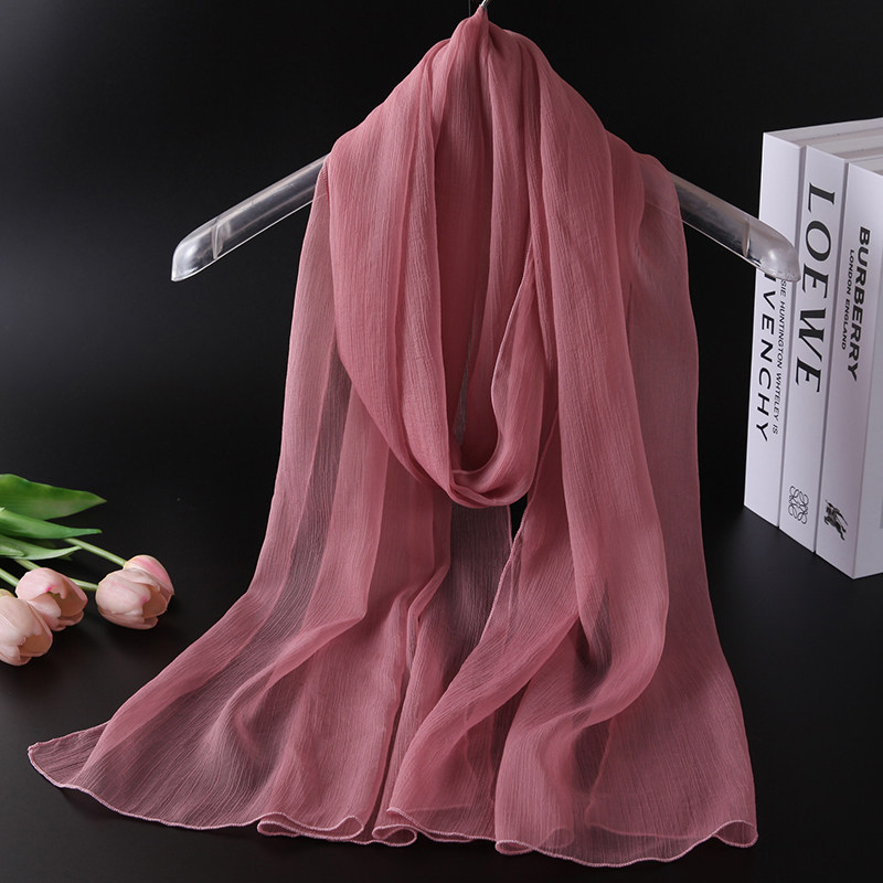 休闲时尚中年妈妈保暖丝巾薄款皱真丝围巾女春秋冬季豆沙橡皮红色,服饰配件/皮带/帽子/围巾,围巾/丝巾/披肩,淘宝优惠券,粉丝福利购,淘宝优惠卷