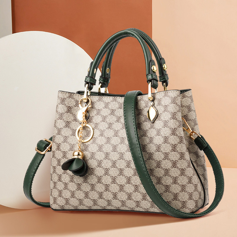 真皮女包2025新款托特包老花中年女士手提包妈妈包两用单肩斜挎包