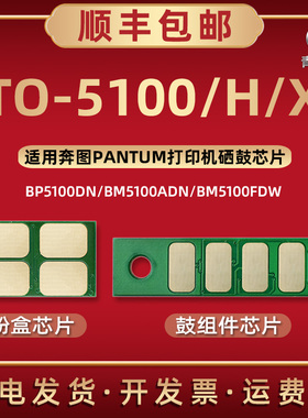 TO-5100H芯片适用奔图激光打印机BP5100DN/DW粉盒专用BM5100FDN金属片BM5100ADN/ADW新片DO-5100硒鼓更换心片