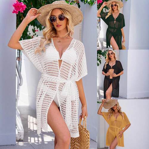 Hollow out knitted cardigan for wearing, mature sun
