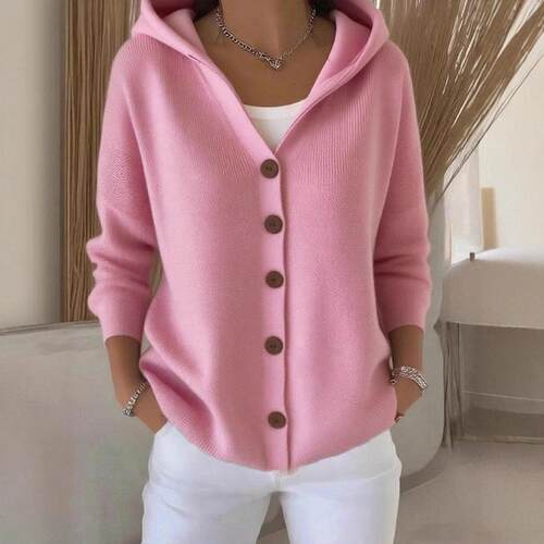 Long sleeved cardigan knitted sweatshirt jacket