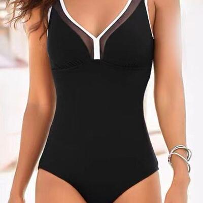 Tight mesh belly cinching backless swimsuit swimsuit bikini