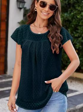 Women's flying sleeve shirt, tailcoat top, T-shirt