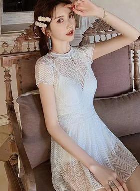 Swimsuit women lace wind steel holder conservative cover