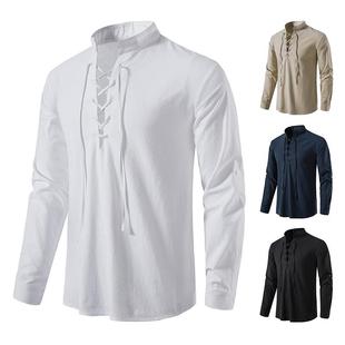 linen hippie sub sleeved long shirt and cotton men Men