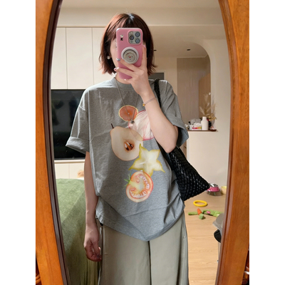 胖mm纯棉短袖T恤女夏季大码女装宽松百搭显瘦上衣overseas体恤潮