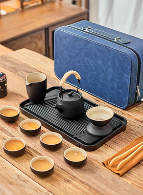 功夫旅行茶具套装整套侧把壶式家用户外防烫陶瓷开业礼品logo