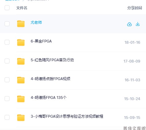 fpga视频教程项目实战源代码至芯锆石小梅哥明德扬黑金开发板教材