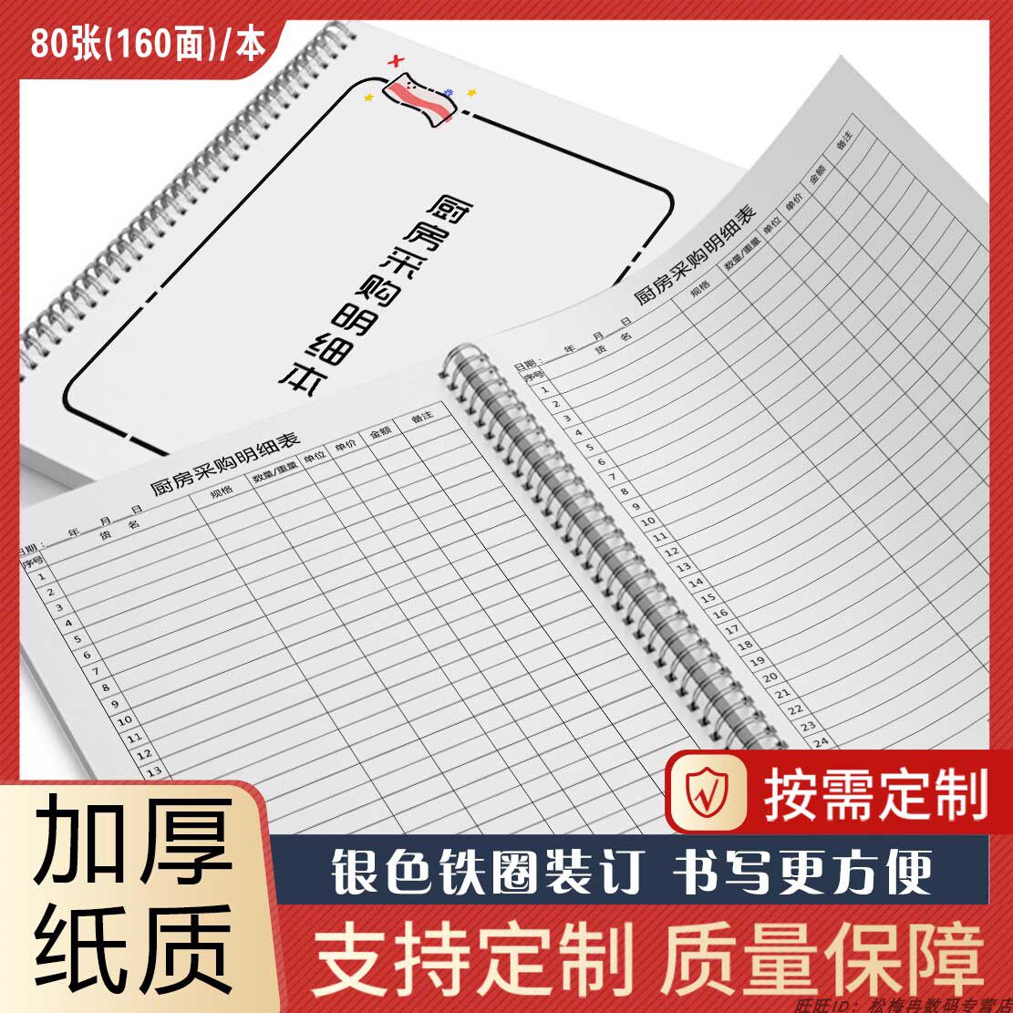 餐饮行业厨房食品采购明细表
