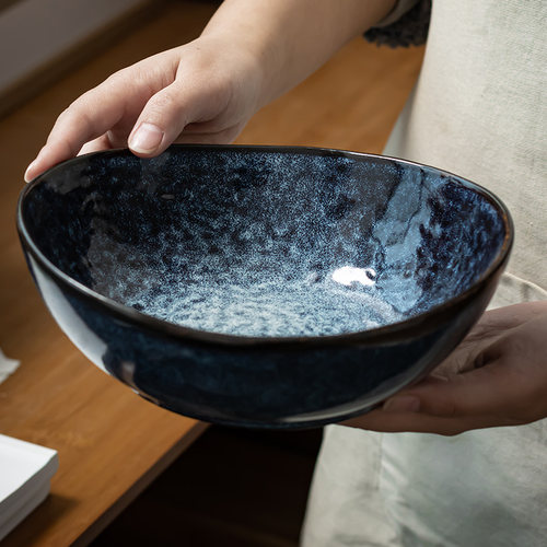 陶瓷个性复古星空感窑变工艺菜碗