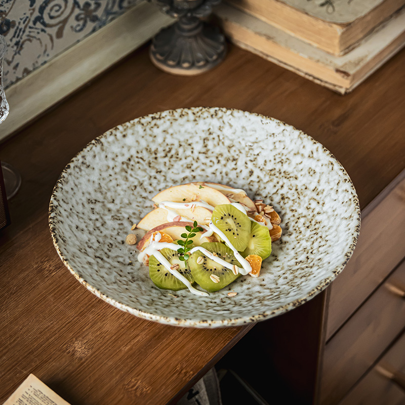 石头纹陶瓷碗家用餐具大碗敞口碗