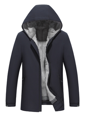 公务整貂水貂内胆尼克服男士短款连帽行政款派克服外套男57-23661