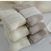 Puffshop 原创25FW双面澳绒纯色加绒加厚保暖地板袜睡眠月子袜