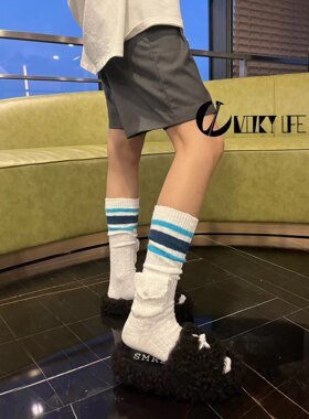 PUFFSHOP  秋冬袜子女男口袋重工欧货时髦个性高级小众小腿袜