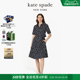 夏季 kate 女士 spade 高级感波点连衣裙松弛感优雅气质2024新款