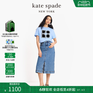 2024新款 kate spade 日常休闲女 Noel系列印花T恤上衣短袖