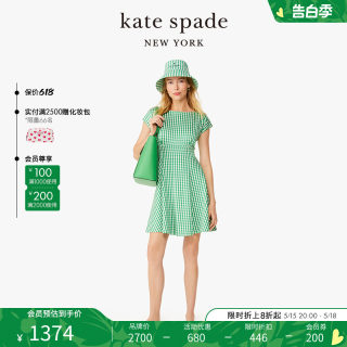 【春夏新品】kate spade ks 爵士格纹连衣裙轻奢通勤休闲度假风女