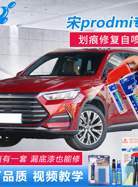 适用22款比亚迪宋Prodmi补漆笔雪域白赤帝红色原厂车漆修复自喷漆