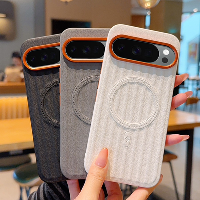 适用谷歌Google Pixel10ProXL手机壳新款瓦楞强力磁吸谷歌9商务素皮防摔10a金属镜头圈全包男女爆款