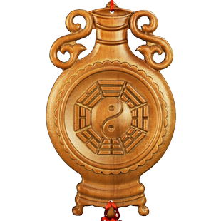 桃木平安瓶摆件桃木镜八卦镜挂件化门对冲卫生间卧室厨房门大门