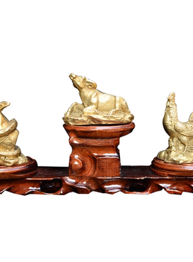 三合贵人巳酉丑吉祥物摆件