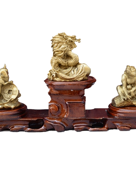 鼠龙猴三合贵人铜摆件吉祥物