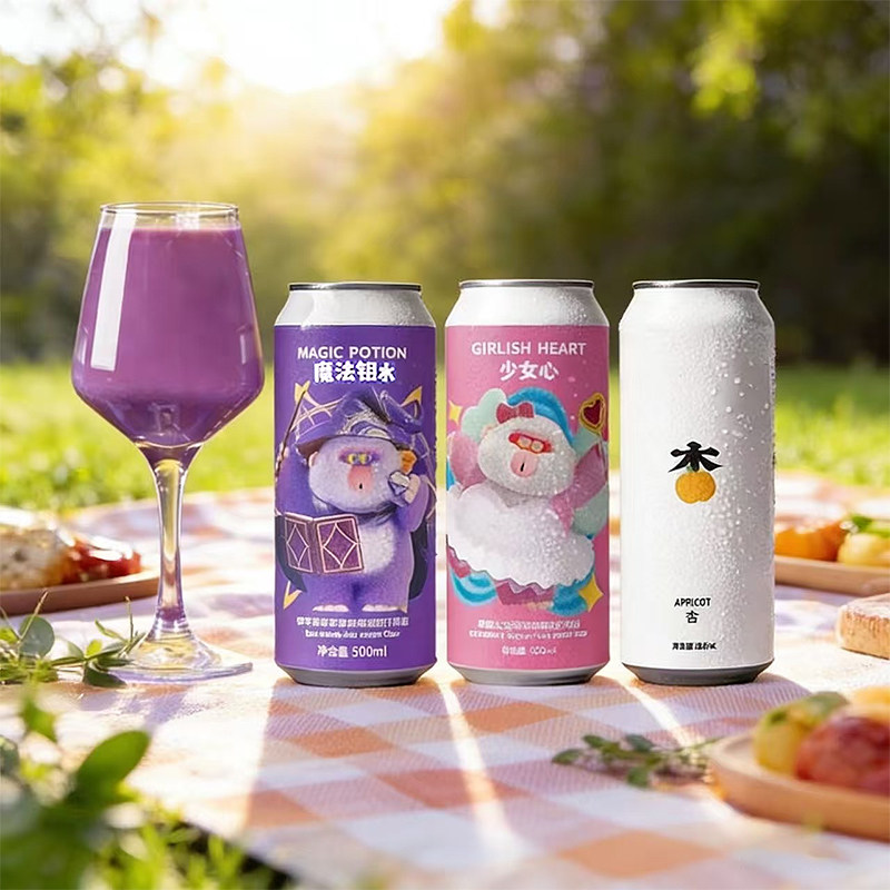 沙坡尾果泥新品 魔法钥水香芋香草紫薯冰淇淋少女心杏西打果酒